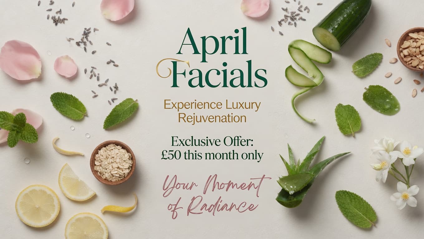 Facial April — all facials £50 — every facial £50 through April 30